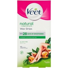 Veet Natural Inspirations voskové pásiky na nohy a telo 12 ks