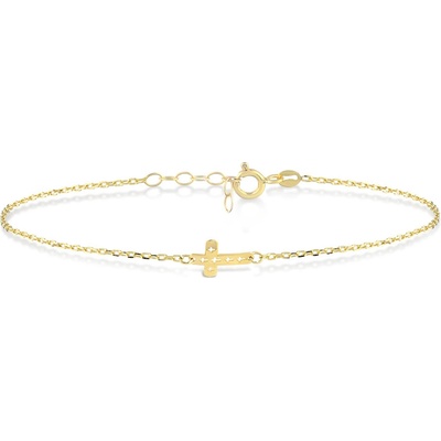 Lillian Vassago Zlatý řetízkový náramek s křížkem LLV06-GB028