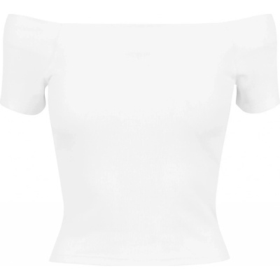 Urban Classics Ladies Off Shoulder Rib Tee white