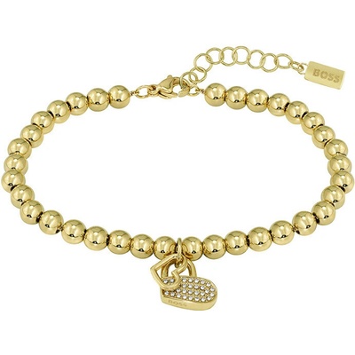 Hugo Boss Pôvabný pozlátený náramok s kryštálmi Beads 1580287 číra, zlatá