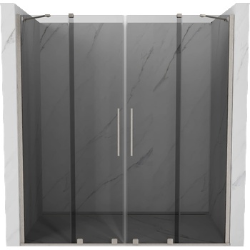 Mexen Velar Duo плъзгащи се душ врати 180 cm, графит, четкан никел - 871-180-000-42-97 (871-180-000-42-97)