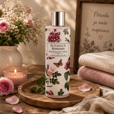 Bohemia Gifts & Cosmetics Botanica Šípek a růže koupelová pěna 250 ml