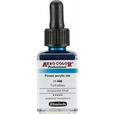 Schmincke Aero Color akrylový atrament Professional Standard 406 tyrkysová modrá