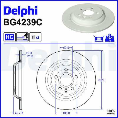 Brzdový kotúč (cena za 1ks) DELPHI BG4239C