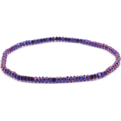 Milujeme Kameny Hematit barvený fialový - náramek kostička NKKKS332