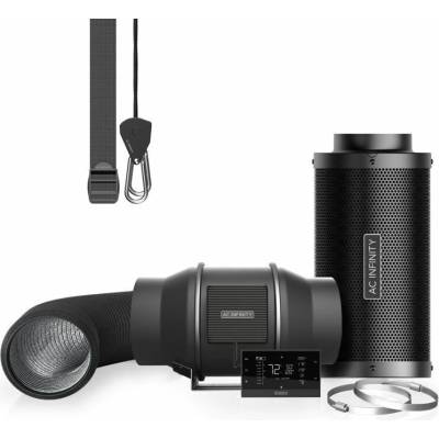 AC Infinity Air Filter Set AI+ PRO 150 mm Inline Duct Fan With AI+ Controller and Activated Charcoal Filter