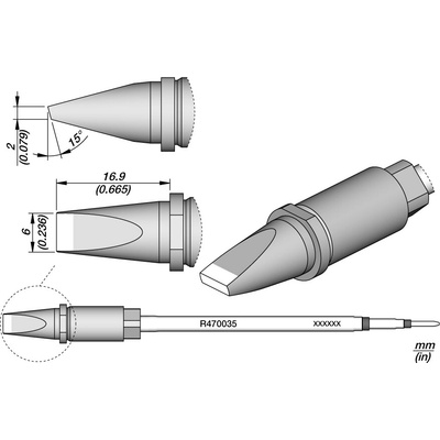 JBC R470035 – hrot ve tvaru dláta 6 × 2 mm