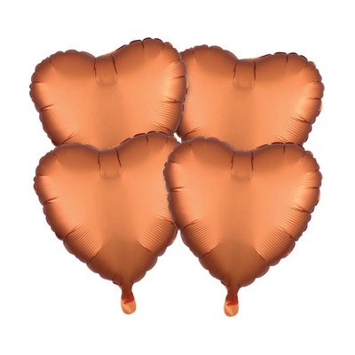 Foliové balonky srdce Satin Luxe Jantarové