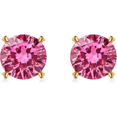SAVICKI Náušnice Share Your Love: žlté zlato, ružové laboratórne diamanty SYL-K-BR-050-LABPINK-Z