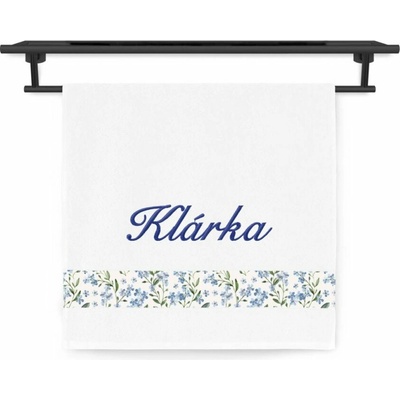 Povlečení Plus osuška se jménem na přání 70 x 140 cm pomněnka bílá