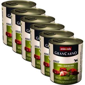 Animonda GranCarno Fleisch Adult заек + билки - 6 x 800 г