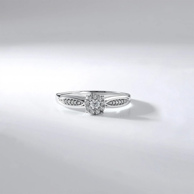 Lillian Vassago Zásnubní diamantový Prsten z bílého zlata LLV59 DR101W