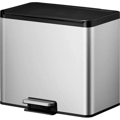 EKO-Europe Кош за разделно събиране на отпадъци EKO ESSENTIAL II с педал (3 х 9 л) - матиран инокс (EKO 822827 - Matt s/s)