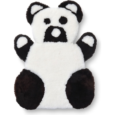 Wooline panda z ovčích koží čierno-biely