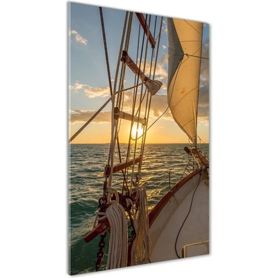 Vertikálny foto obraz fotografie na skle Jachta na mori 50x100 cm