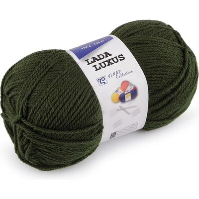 Pletací příze Lada Luxus 100 g Varianta: 16 (55075) zelená khaki, Balení: 1 ks 54976/138031/271104