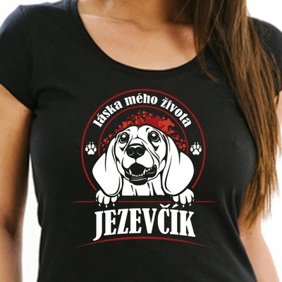 STRIKER Dámské tričko jezevčík Černá