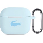 Lacoste Силиконов калъф с карабинер за Apple AirPods 3 - Lacoste AirPods 3 Liquid Silicone Glossy Printing Logo Case (син) (LCA3SLB)