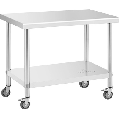 Royal Catering Работна маса на колелца - 60 x 100 см - товароносимост 155 кг - Royal Catering RCAT-100/60-W (RCAT-100/60-W)