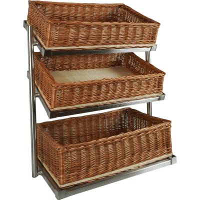 Combisteel Stojan na pečivo Etagere - 3-poschodový, široký model vrátane košov