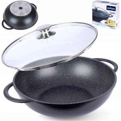 Orion Wok granitowy 32 cm z pokrywką