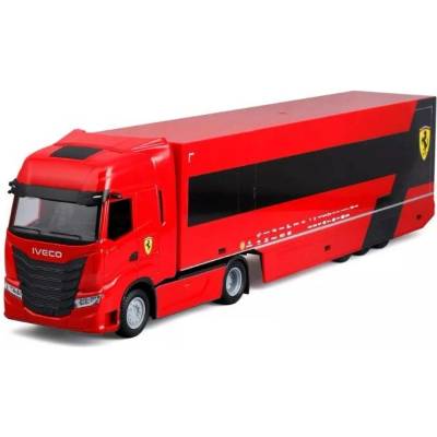 Bburago RACE Tahač s návěsem Iveco S Way + F1 Ferrari SF24 2024 16 Charles Leclerc 1:43