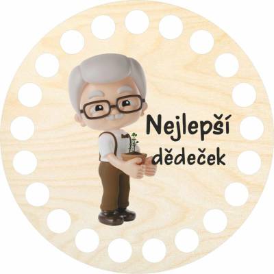 Woody Crafts Podtácek 10 cm, Nejlepší dědeček
