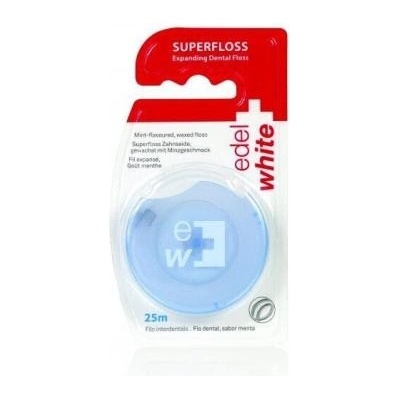 Edel+White Superfloss Expanding Dental Floss voskovaná zubní nit s příchutí máty 25 m 1 ks