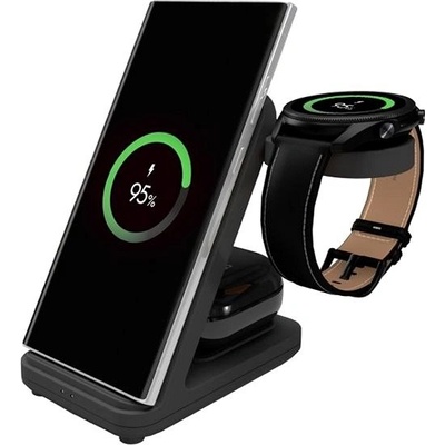 FIXED Stojánek Powerstation pro Samsung s bezdrátovým nabíjením až pro 3 zařízení, 15W+5W+2.5W FIXPOS-SA-BK, černý