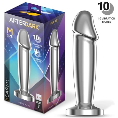 Afterdark Sarmy Metal Vibrating Dildo Plug Size M