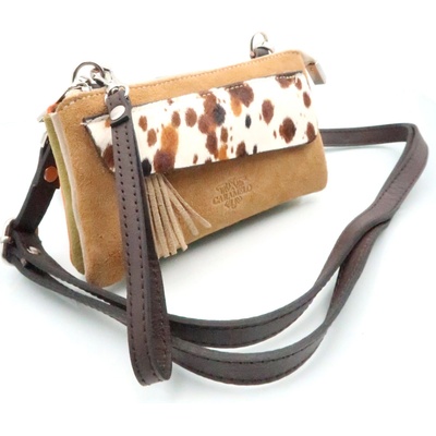 Caramelo dámská kožená crossbody kabelka 51199 Camel