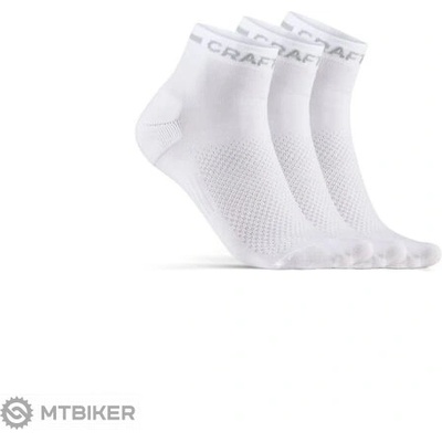 Craft CORE Dry Mid ponožky 3 páry biela