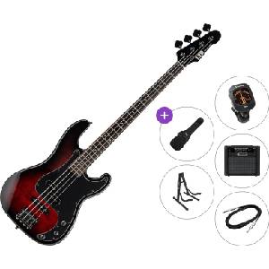 ESP SURVEYOR-204DX Premium SET Red Burst Електрическа бас китара