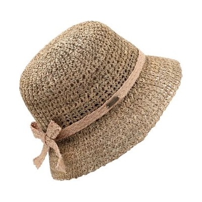 Дамска сламена bucket hat шапка с мрежеста плетка Fratelli Mazzanti | Натурален