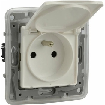 Legrand Контакт Legrand Niloe, 16A, единичен, френски стандарт, с капак, бял (664748)