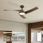 ZEVENTI - LED таванен вентилатор AERYS LED/24W/230V Wi-Fi Tuya черен/орех + дистанционно управление (ZV0083)