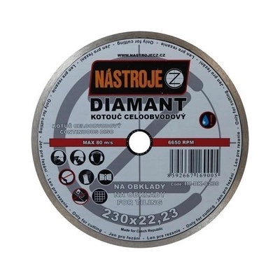 Nástroje cz Kotouč diamantový celoobvodový 230 x 1,6 x 22,2 mm IM-DK-C230