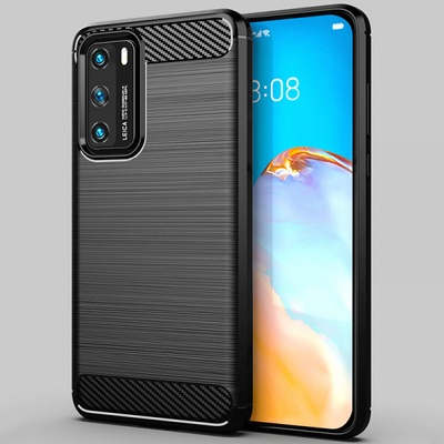 Púzdro SES Ochranné silikónové karbón Huawei P40 Pro - čierne