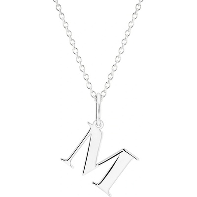 Gemmax Řetízek s písmenem „M“ bílé zlato GUSWN-43541-25841