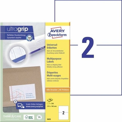 avery zweckform Etikety univerzálne 210x148mm Avery A4 100 hárkov