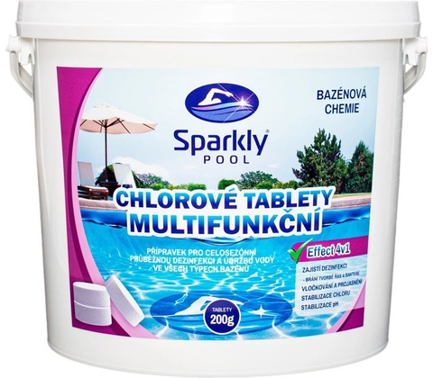 Sparkly POOL Chlorové tablety multifunkční 4v1 MAXI 5 kg