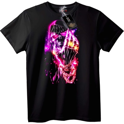 NOONEBRAND Тениска Неонов skull жетвар - L, White