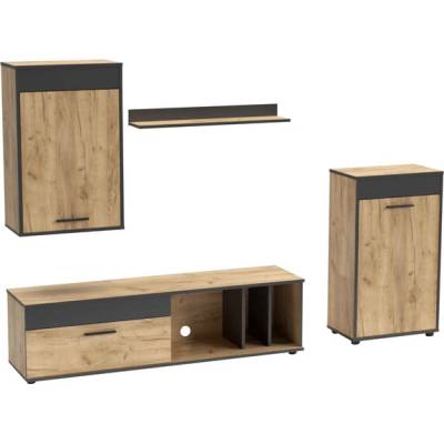 Sconto Obývacia stena SANI dub artisan/antracitová