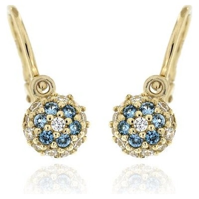 Zlatnictví U Kostela dětské náušnice s modrými kamínky 418m