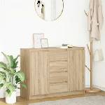 vidaXL Бюфет с чекмеджета, дъб сонома, 100, 5x35x76 см, инженерно дърво (3328446)