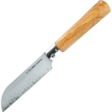 Dellinger Folding Santoku Knife 140 mm Olive Guillotine AUS-10 Sanmai