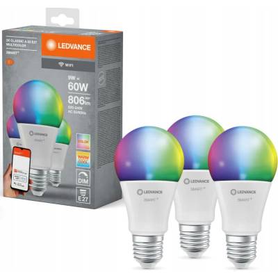 Ledvance 4058075778870 LED EEK2021 F A G E27 klasická žárovka 9 W = 60 W RGBW