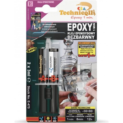 TECHNICQLL Lepidlo epoxidové minutové bezbarvé 2x3 ml