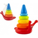 Teddies Skládanka pyramida kroužky šnek