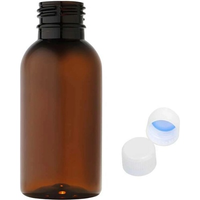 Tera plastová lahvička hnědá s bílým uzávěrem 100 ml
